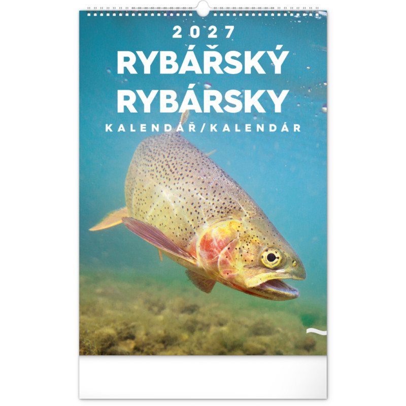 NOTIQUE Nástěnný kalendář Rybářský – Rybársky CZ/SK 2027, 33 x 46 cm