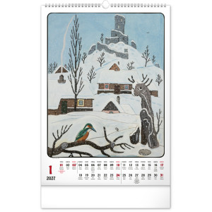 NOTIQUE Nástěnný kalendář Josef Lada 2027, 33 x 46 cm