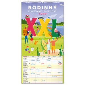NOTIQUE Nástěnný kalendář Rodinný plánovací XXL 2027, 33 x 64 cm
