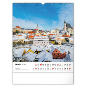 NOTIQUE Nástěnný kalendář Česká republika 2027, 30 x 34 cm