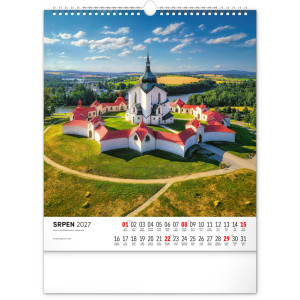 NOTIQUE Nástěnný kalendář Česká republika 2027, 30 x 34 cm