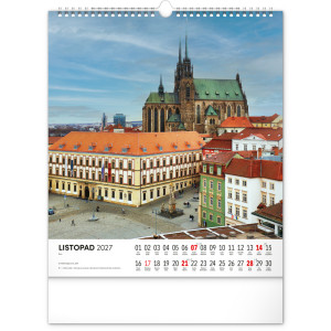 NOTIQUE Nástěnný kalendář Česká republika 2027, 30 x 34 cm