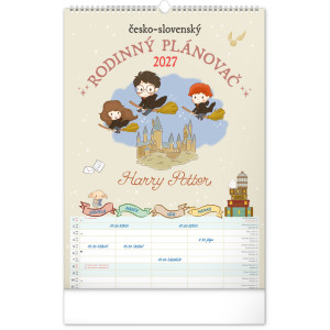 NOTIQUE Nástěnný kalendář Rodinný plánovací Harry Potter XL 2027, 33 x 46 cm
