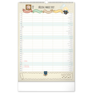NOTIQUE Nástěnný kalendář Rodinný plánovací Harry Potter XL 2027, 33 x 46 cm