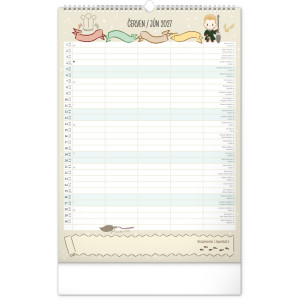 NOTIQUE Nástěnný kalendář Rodinný plánovací Harry Potter XL 2027, 33 x 46 cm