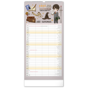 NOTIQUE Nástěnný kalendář Rodinný plánovací Harry Potter 2027, 21 x 42 cm