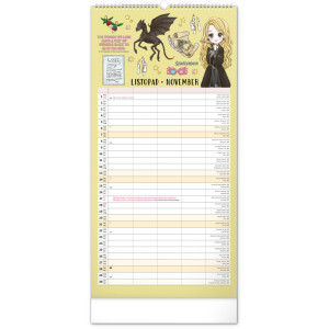 NOTIQUE Nástěnný kalendář Rodinný plánovací Harry Potter 2027, 21 x 42 cm