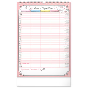NOTIQUE Nástěnný kalendář Rodinný plánovací Hello Kitty XL 2027, 33 x 46 cm