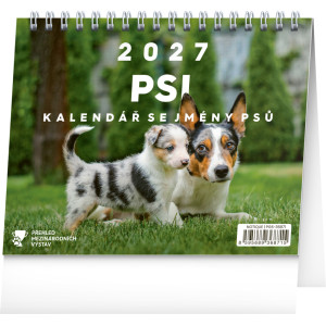 NOTIQUE Stolní kalendář Psi – se jmény psů 2027, 16,5 x 13 cm