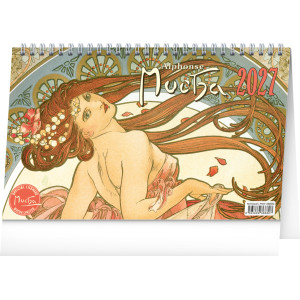 NOTIQUE Stolní kalendář Alfons Mucha 2027, 23,1 x 14,5 cm