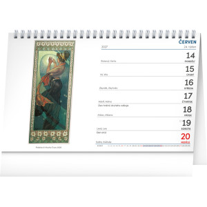 NOTIQUE Stolní kalendář Alfons Mucha 2027, 23,1 x 14,5 cm