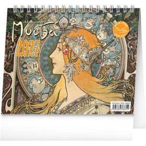 NOTIQUE Stolní kalendář Alfons Mucha 2027, 16,5 x 13 cm