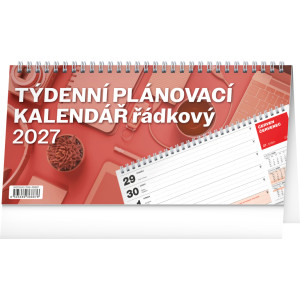 NOTIQUE Stolní kalendář Plánovací řádkový 2027, 25 x 12,5 cm