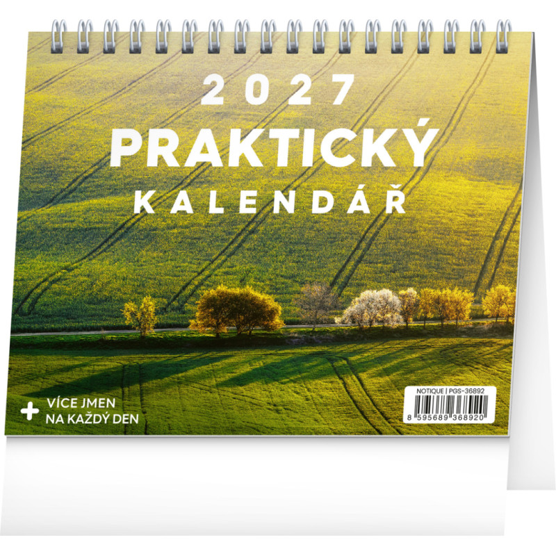 NOTIQUE Stolní kalendář Praktický kalendář s citáty 2027, 16,5 x 13 cm