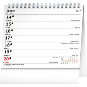 NOTIQUE Stolní kalendář Praktický kalendář s citáty 2027, 16,5 x 13 cm