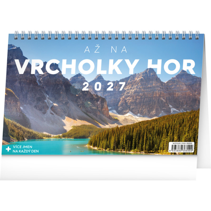 NOTIQUE Stolní kalendář Až na vrcholky hor 2027, 23,1 x 14,5 cm