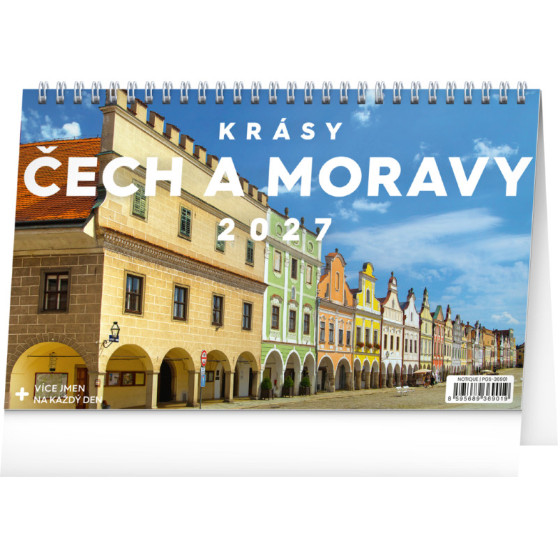 NOTIQUE Stolní kalendář Krásy Čech a Moravy 2027, 23,1 x 14,5 cm