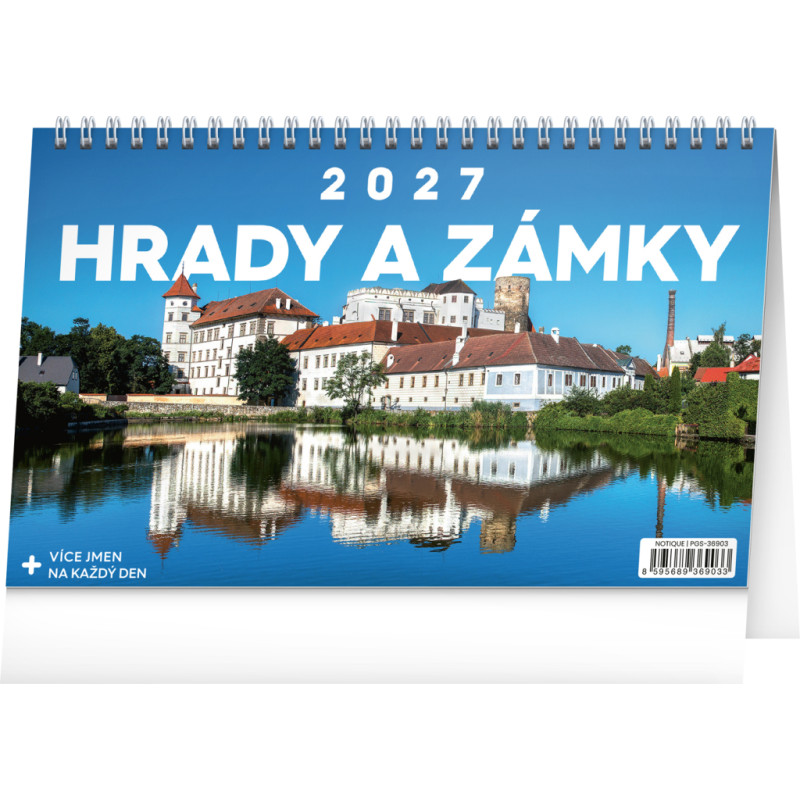 NOTIQUE Stolní kalendář Hrady a zámky 2027, 23,1 x 14,5 cm
