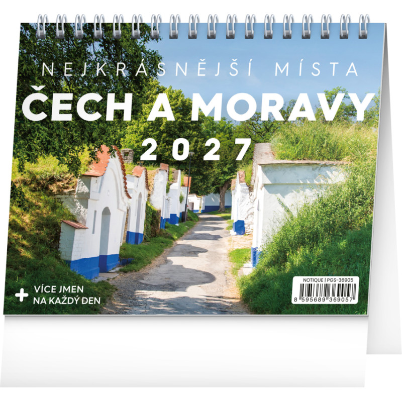 NOTIQUE Stolní kalendář Nejkrásnější místa Čech a Moravy 2027, 16,5 x 13 cm