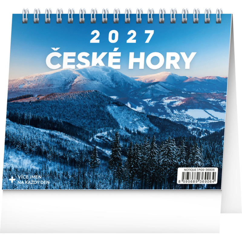 NOTIQUE Stolní kalendář České hory 2027, 16,5 x 13 cm