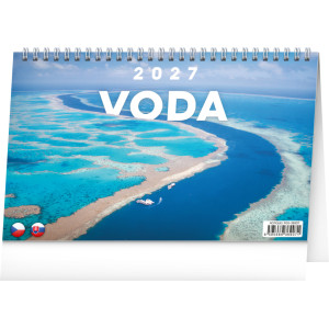 NOTIQUE Stolní kalendář Voda CZ/SK 2027, 23,1 x 14,5 cm