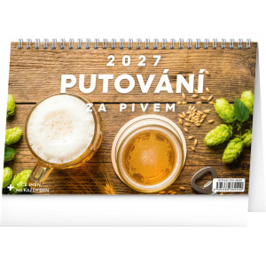 NOTIQUE Stolní kalendář Putování za pivem 2027, 23,1 x 14,5 cm