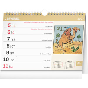 NOTIQUE Stolní kalendář Josef Lada s extra velkým kalendáriem 2027, 30 x 21 cm