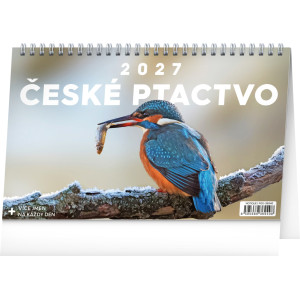 NOTIQUE Stolní kalendář České ptactvo 2027, 23,1 x 14,5 cm