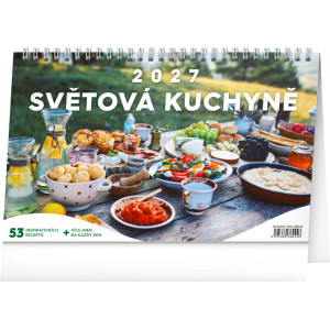 NOTIQUE Stolní kalendář Světová kuchyně 2027, 23,1 x 14,5 cm