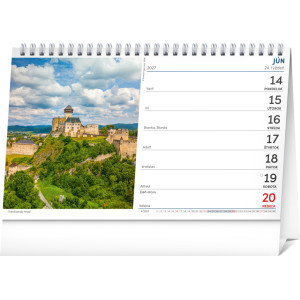 NOTIQUE Stolový kalendár Slovenská krajina 2027, 23,1 x 14,5 cm