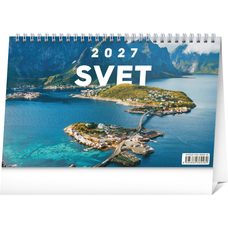 NOTIQUE Stolový kalendár Svet 2027, 23,1 x 14,5 cm