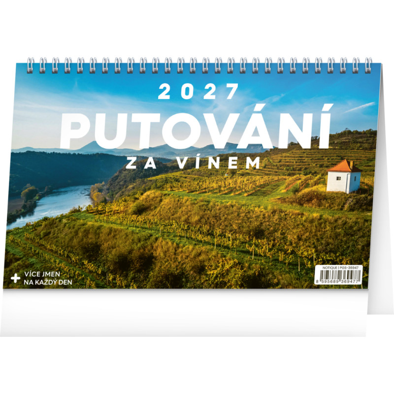 NOTIQUE Stolní kalendář Putování za vínem 2027, 23,1 x 14,5 cm