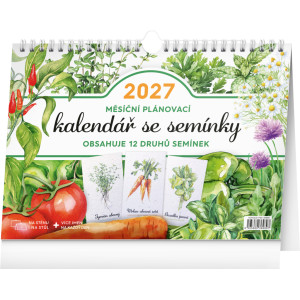 NOTIQUE Měsíční plánovací kalendář se semínky 2027, 30 x 21 cm