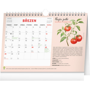 NOTIQUE Měsíční plánovací kalendář se semínky 2027, 30 x 21 cm