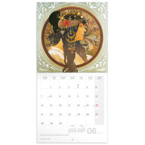 NOTIQUE Poznámkový kalendář Alfons Mucha  2027, 20 x 20 cm