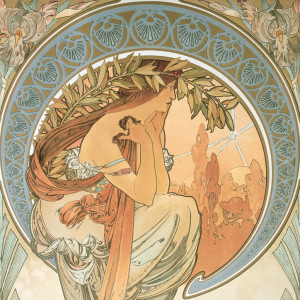 NOTIQUE Poznámkový kalendář Alfons Mucha  2027, 20 x 20 cm