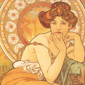NOTIQUE Poznámkový kalendář Alfons Mucha  2027, 20 x 20 cm
