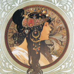 NOTIQUE Poznámkový kalendář Alfons Mucha  2027, 20 x 20 cm
