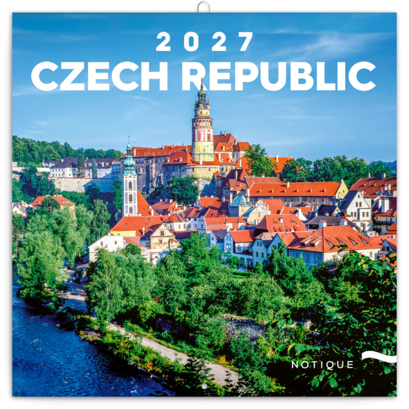 NOTIQUE Poznámkový kalendář Česká republika  2027, 20 x 20 cm