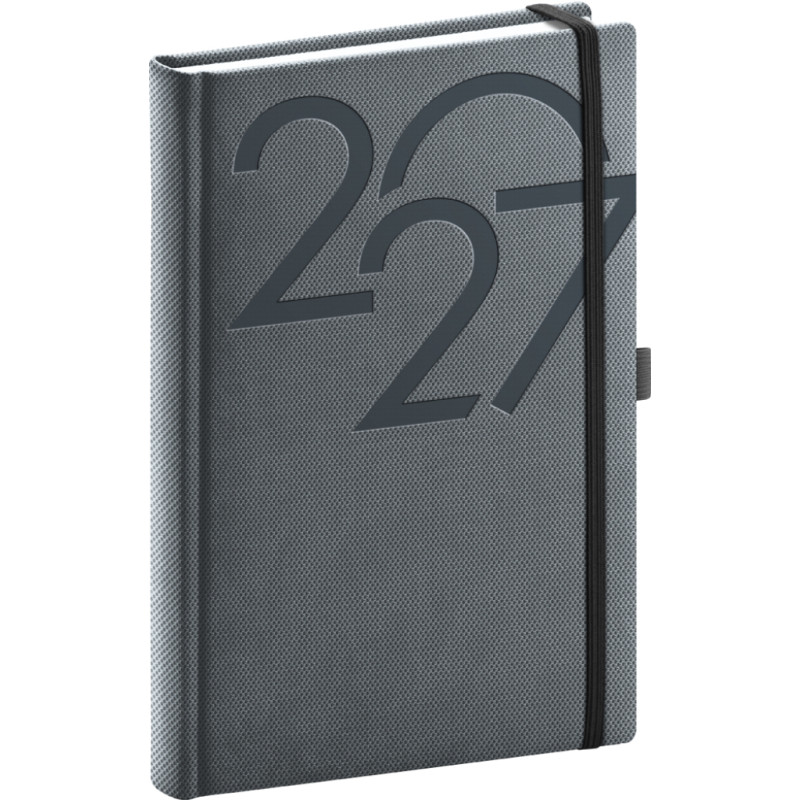 NOTIQUE Denní diář Ajax 2027, černý, 15 x 21 cm
