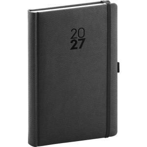 NOTIQUE Denní diář Diamante 2027, černý, 15 x 21 cm