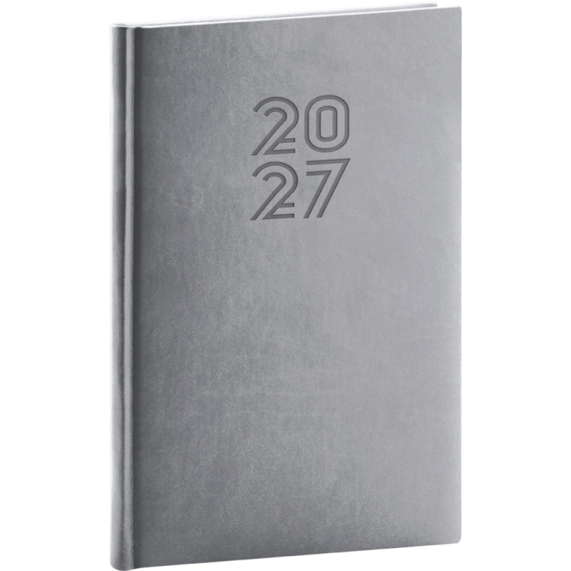 NOTIQUE Týdenní diář Aprint 2027, šedý, 15 x 21 cm