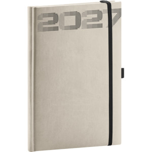 NOTIQUE Týdenní diář Aprint Top 2027, světle šedý, 15 x 21 cm
