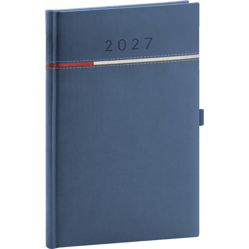 NOTIQUE Týdenní diář Tomy 2027, modro-červený, 15 x 21 cm