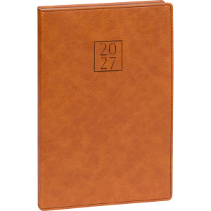 NOTIQUE Týdenní diář Prestigio 2027, hnědý, 15 x 21 cm