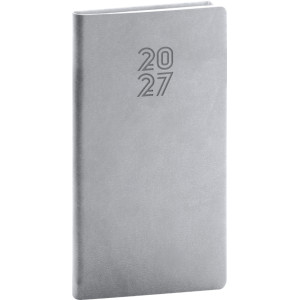 NOTIQUE Kapesní diář Aprint 2027, šedý, 9 x 15,5 cm