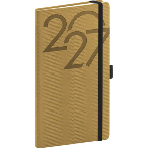 NOTIQUE Kapesní diář Ajax 2027, zlatý, 9 x 15,5 cm