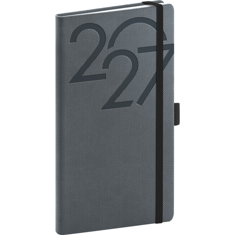 NOTIQUE Kapesní diář Ajax 2027, černý, 9 x 15,5 cm