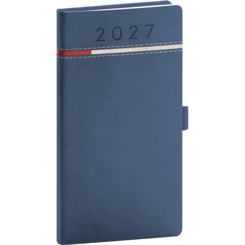 NOTIQUE Kapesní diář Tomy 2027, modro-červený, 9 x 15,5 cm