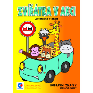 Omalovánka A5 - Zvířátka v akci - dopravní značky